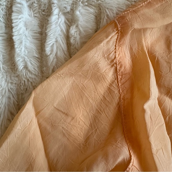 CLICK by Color Me Cotton Peach BOHO Sheer Cropped Button Down USA Women’s XS - Picture 6 of 6